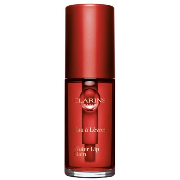 Clarins Water Lip Stain гланц за устни с матиращ ефект с хидратиращ ефект цвят 03 Red Water 7 мл.