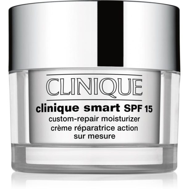 Clinique Clinique Smart™ SPF 15 Custom-Repair Moisturizer дневен хидратиращ крем против бръчки за суха към смесена кожа SPF 15 50 мл. на ниска цена