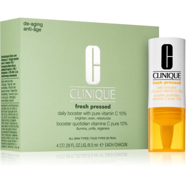 Clinique Fresh Pressed™ Daily Booster with Pure Vitamin C 10% озаряващ серум с витамин С против стареене на кожата 4x8