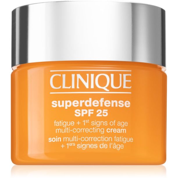 Clinique Superdefense™ SPF 25 Fatigue + 1st Signs Of Age Multi-Correcting Cream крем против първи белези на стареене за смесена и мазна кожа SPF 25 50