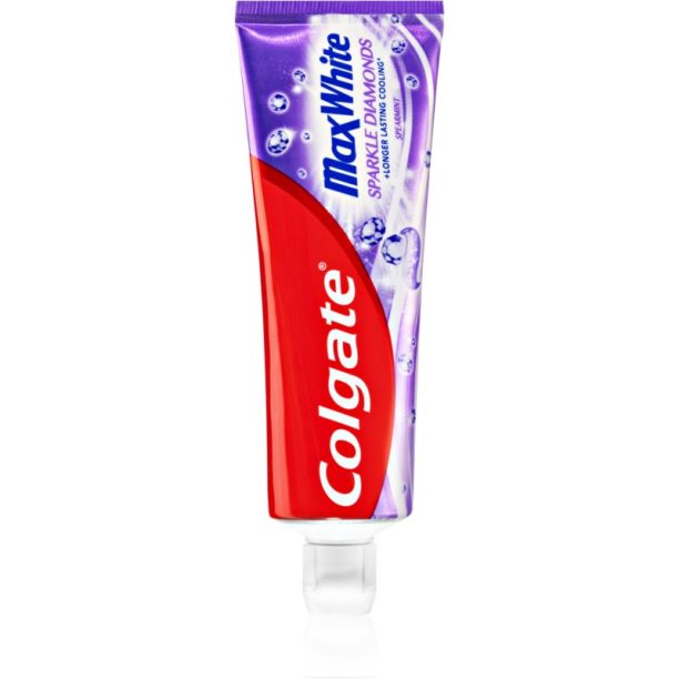 Colgate Max White Sparkle Diamonds избелваща паста за зъби с флуорид Spearmint 75 мл.