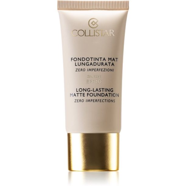 Collistar Long-Lasting Matte Foundation дълготраен матиращ фон дьо тен SPF 10 цвят 0 Cameo 30 мл.