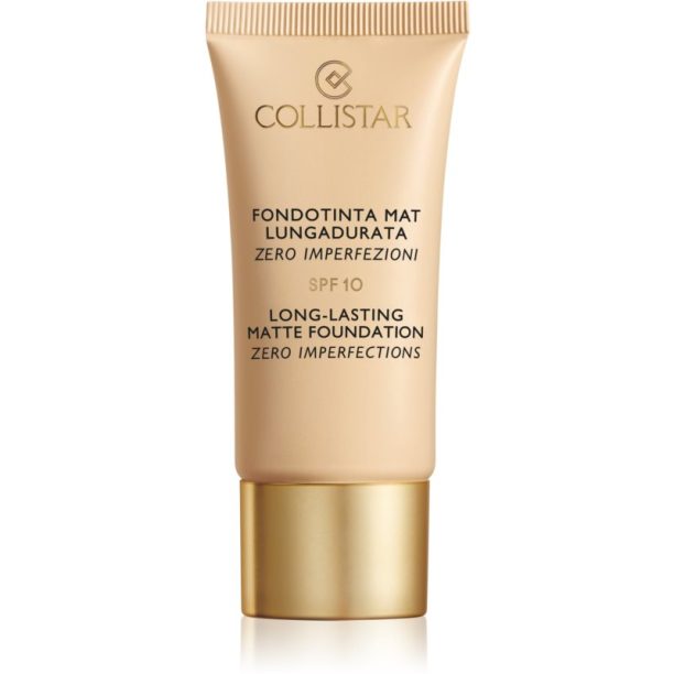 Collistar Long-Lasting Matte Foundation дълготраен матиращ фон дьо тен SPF 10 цвят 1 Ivory 30 мл.