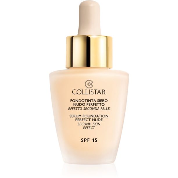 Collistar Serum Foundation Perfect Nude озаряващ фон дьо тен за естествен вид SPF 15 цвят 0 Cameo 30 мл.