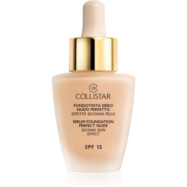 Collistar Serum Foundation Perfect Nude озаряващ фон дьо тен за естествен вид SPF 15 цвят 2 Beige 30 мл.