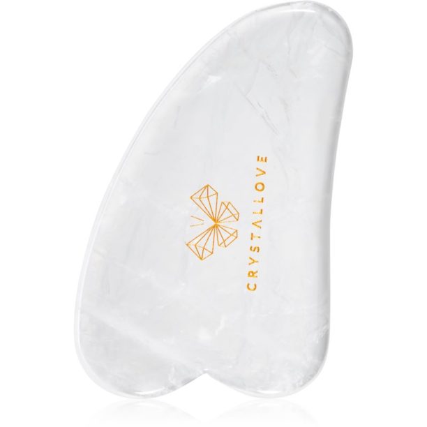 Crystallove Clear Quartz Gua Sha масажно приспособление