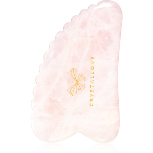 Crystallove Rose Quartz 3D Gua Sha масажно приспособление