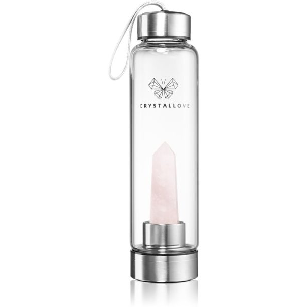 Crystallove Rose Quartz Bottle бутилка за вода 550 мл.