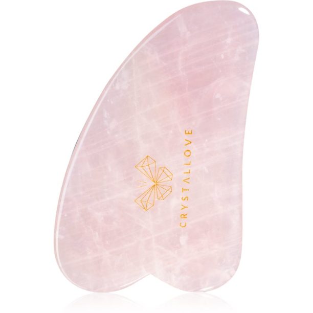 Crystallove Rose Quartz Gua Sha масажно приспособление