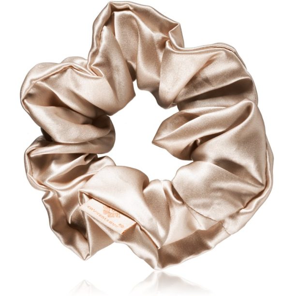 Crystallove Silk Scrunchie копринен ластик за коса Gold 1 бр.