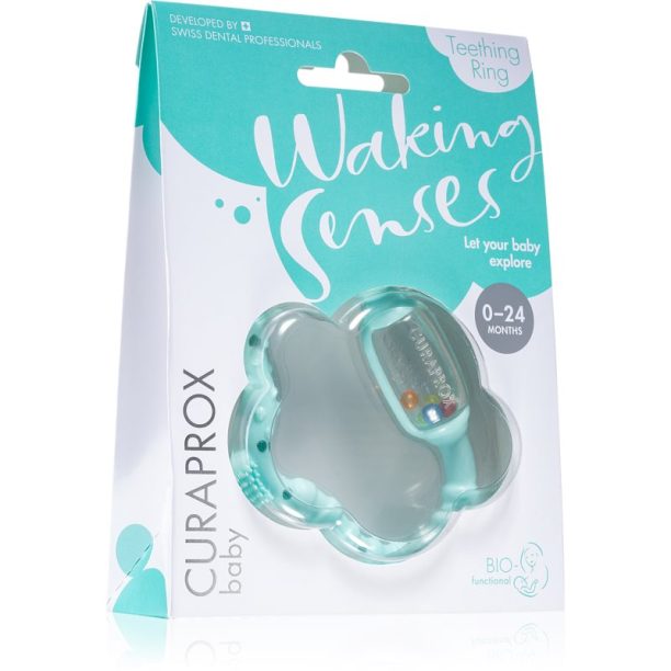 Curaprox Baby Waking Senses Чесалка за зъби с четка за масаж и дрънкалка 1 бр.