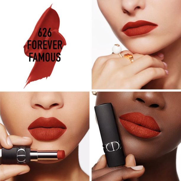 DIOR Rouge Dior Forever матиращо червило цвят 626 Forever Famous 3