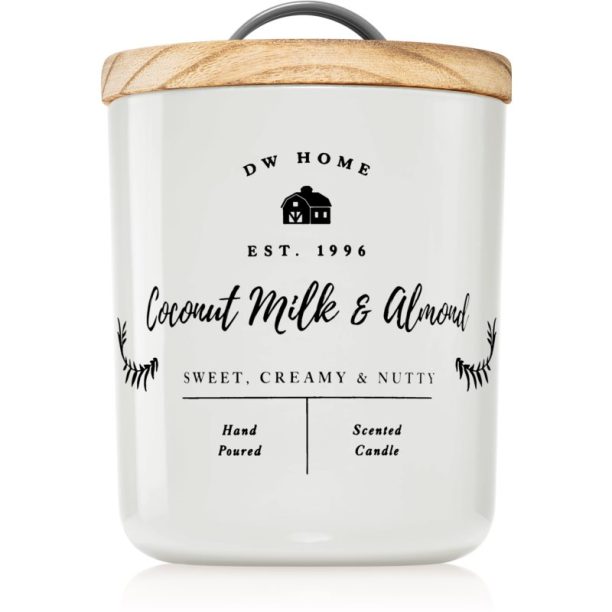 DW Home Farmhouse Coconut Milk & Almond ароматна свещ 428 гр.