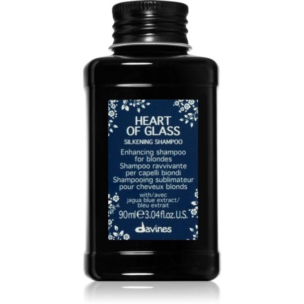 Davines Heart of Glass Silkening Shampoo нежен почистващ шампоан за руса коса 90 мл.