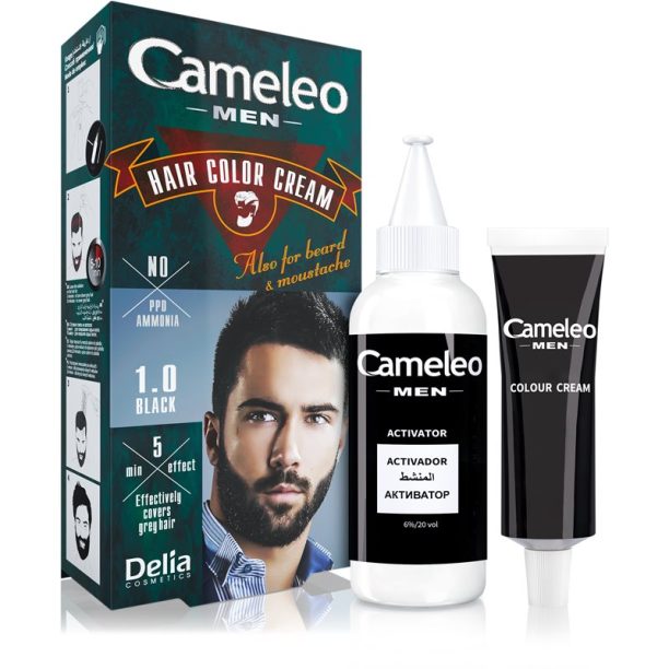 Delia Cosmetics Cameleo Men боя за коса цвят 1.0 Black 30 мл.