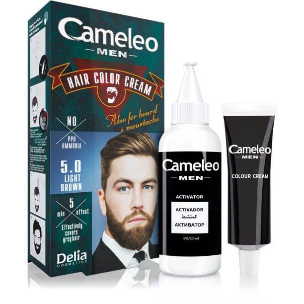 Delia Cosmetics Cameleo Men боя за коса цвят 5.0 Light Brown 30 мл.