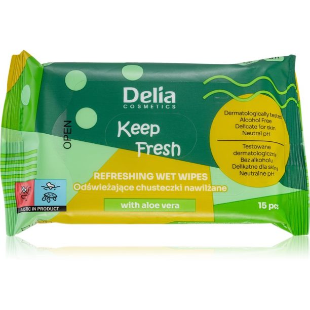 Delia Cosmetics Keep Fresh Aloes освежаващи мокри кърпички