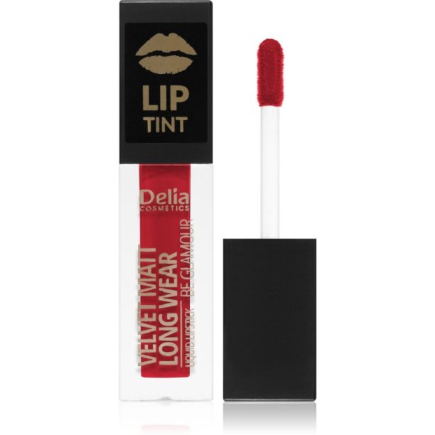 Delia Cosmetics Lip Tint матиращо течно червило цвят 015 Lucky Red 5 мл.