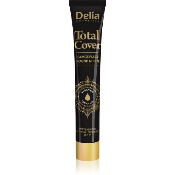 Delia Cosmetics Total Cover водоустойчив фон дьо тен SPF 20 цвят 56 Tan 25 гр.