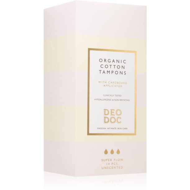 DeoDoc Organic Cotton Tampons Super Flow тампони 14 бр.