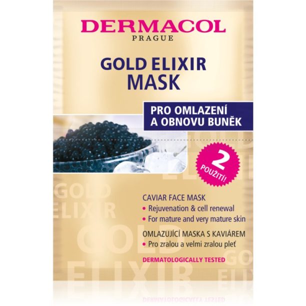 Dermacol Gold Elixir маска за лице с хайвер 2x8 гр.