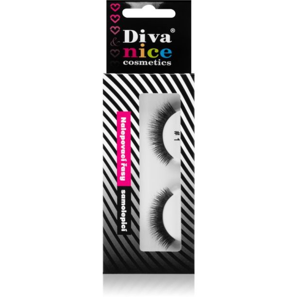 Diva & Nice Cosmetics Accessories изкуствени мигли от естествен косъм No. 1