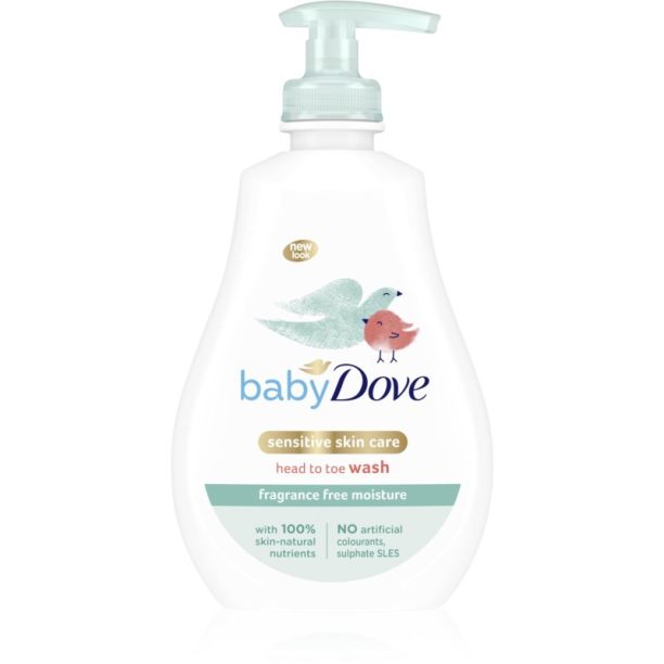 Dove Baby Sensitive Moisture почистващ гел за тяло и коса 400 мл.