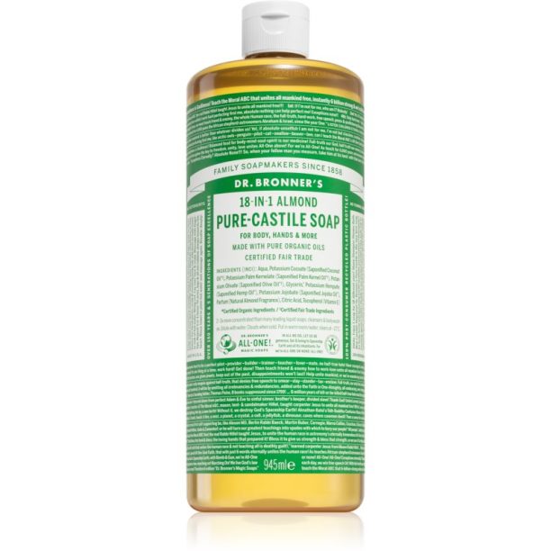 Dr. Bronner’s Almond течен универсален сапун 945 мл.