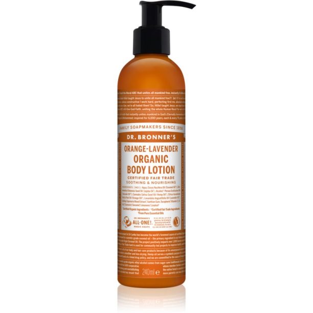 Dr. Bronner’s Orange & Levender подхранващ хидратиращ лосион за тяло 240 мл. на ниска цена