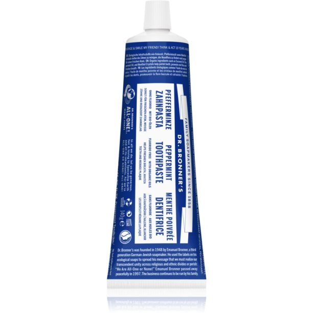 Dr. Bronner’s Peppermint избелваща паста за зъби без флуорид 105 мл.