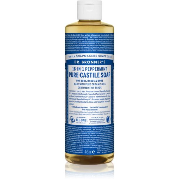 Dr. Bronner’s Peppermint течен универсален сапун 475 мл.