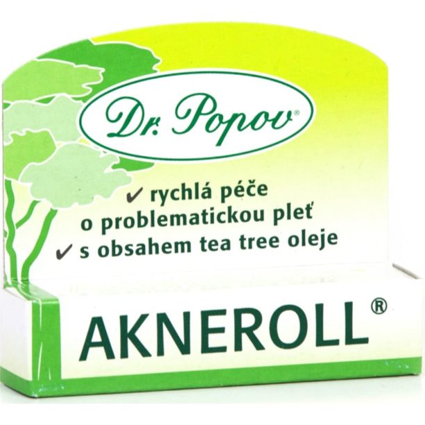 Dr. Popov Akneroll with tea tree концентрат за проблемна кожа против несъвършенствата на акнозна кожа 6 мл.