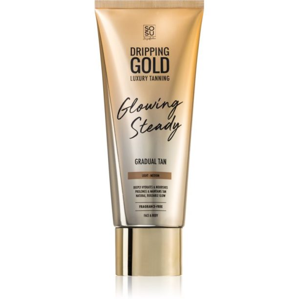 Dripping Gold Glowing Steady автобронзант за постепенен тен Light - Medium 200 мл.