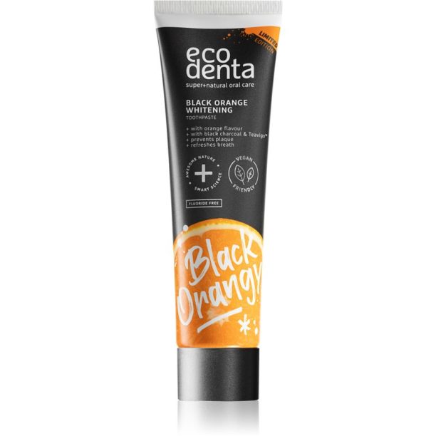 Ecodenta Expert Black Orange Whitening черна избелваща паста за зъби без флуорид вкус pomeranč 100 мл.