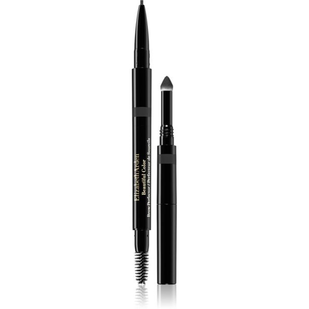 Elizabeth Arden Beautiful Color Brow Perfector автоматичен молив за вежди 3 в 1 05 Soft Black 0.32 гр.