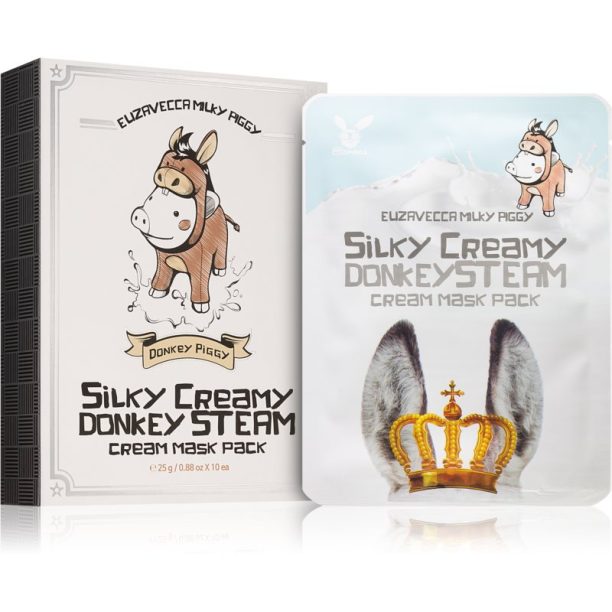 Elizavecca Milky Piggy Silky Creamy Donkey Steam Mask комплект платнени маски за подхранване и хидратация 10x25 мл. на ниска цена