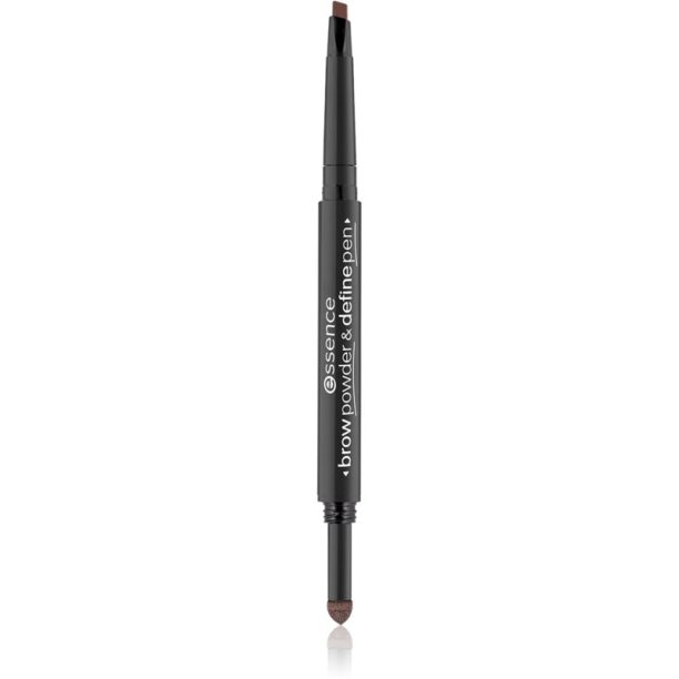 Essence Brow Powder & Define Pen прецизен молив за вежди цвят 02 Warm Dark Brown 0