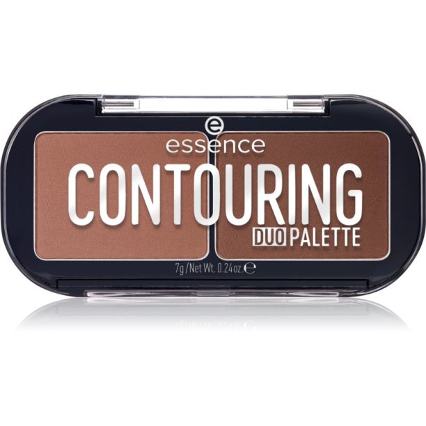 Essence CONTOURING DUO PALETTE контурираща палитра за лице цвят 20 Darker Skin 7 гр. на ниска цена