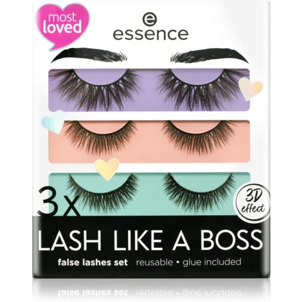 Essence Lash Like a Boss изкуствени мигли 01 Limitless+Unique+Stunning (изгодна опаковка) на ниска цена