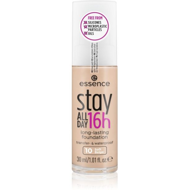 Essence Stay ALL DAY 16h водоустойчив фон дьо тен цвят 10 Soft Beige 30 мл. на ниска цена