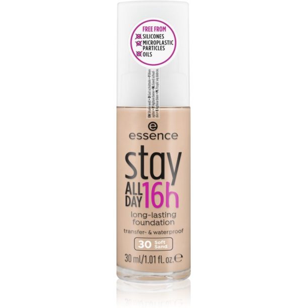 Essence Stay ALL DAY 16h водоустойчив фон дьо тен цвят 30 Soft Sand 30 мл.