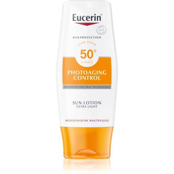 Eucerin Sun Photoaging Control екстра нежен лосион за слънчеви бани SPF 50+ 150 мл.