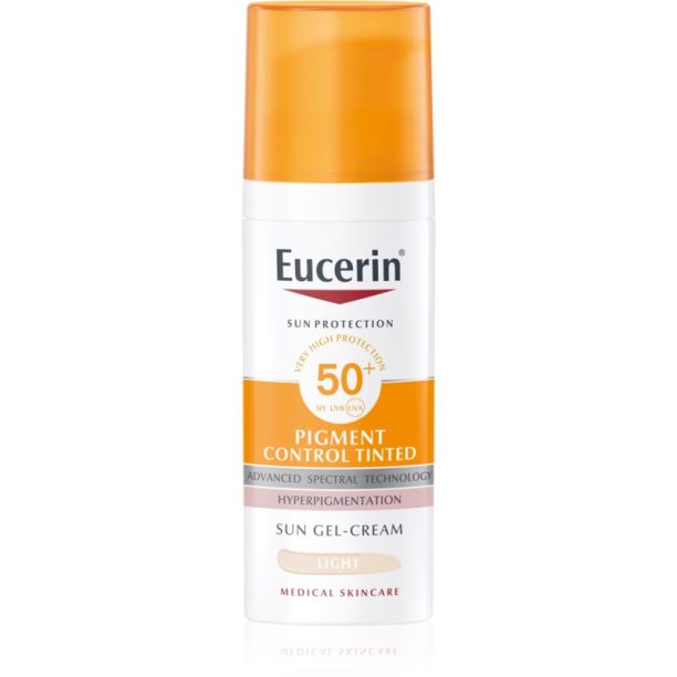 Eucerin Sun Pigment Control Tinted грижа-защита срещу хиперпигментация на кожата SPF 50+ цвят Light 50 мл.