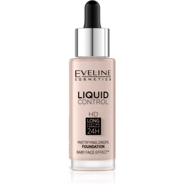 Eveline Cosmetics Liquid Control течен фон дьо тен с пипета цвят 005 Ivory 32 мл. на ниска цена