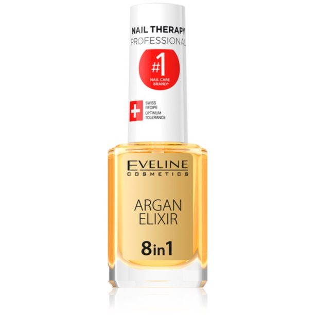 Eveline Cosmetics Nail Therapy Argan Therapy 8 in 1 регенериращ еликсир за нокти и кожичките около ноктите 12 мл.