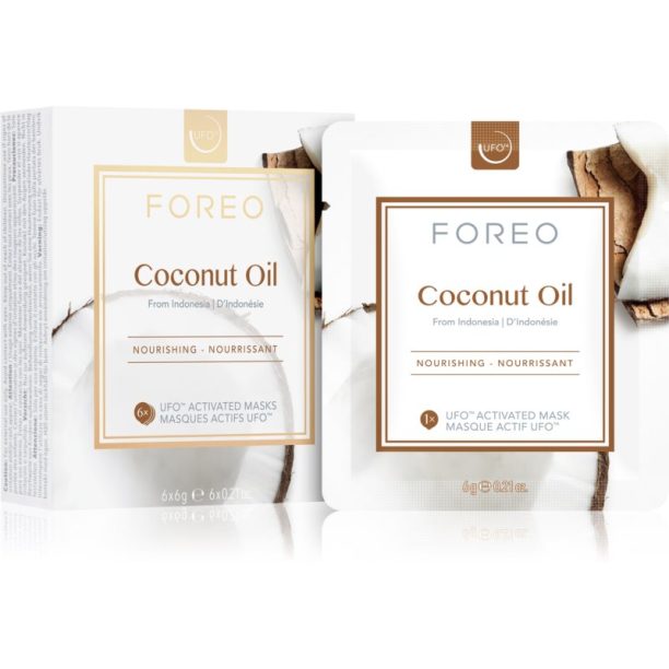 FOREO UFO™ Coconut Oil дълбоко подхранваща маска 6 x 6 гр. на ниска цена