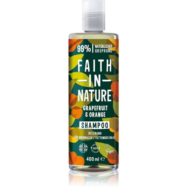 Faith In Nature Grapefruit & Orange натурален шампоан за нормална към омазняваща се коса 400 мл.