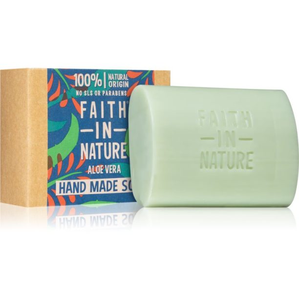 Faith In Nature Hand Made Soap Aloe Vera естествен твърд сапун с алое вера 100 гр.