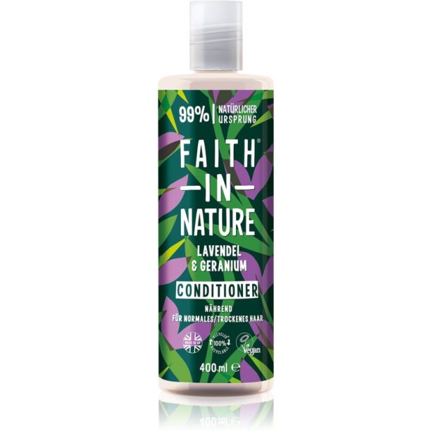 Faith In Nature Lavender & Geranium природен балсам за нормална към суха коса 400 мл.