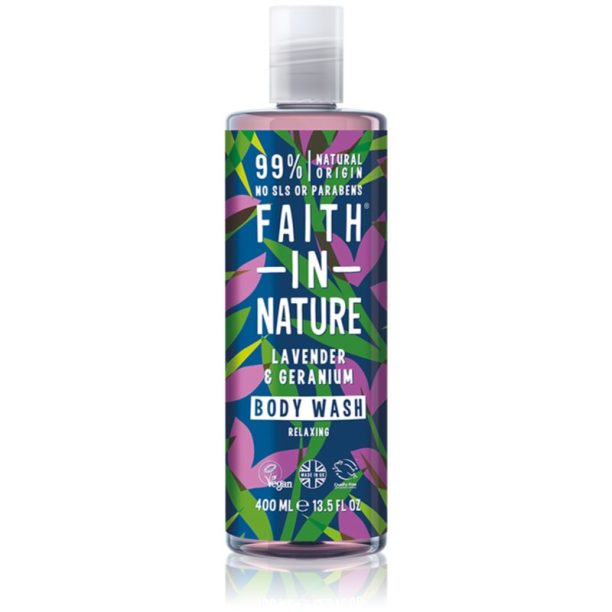 Faith In Nature Lavender & Geranium релаксиращ душ гел 400 мл.